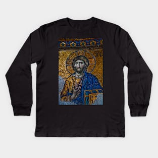 Turkey. Istanbul. Hagia Sophia. Deësis mosaic. Detail. Kids Long Sleeve T-Shirt